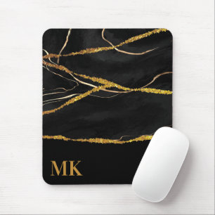 Black Marble Guld Glitter Musmatta