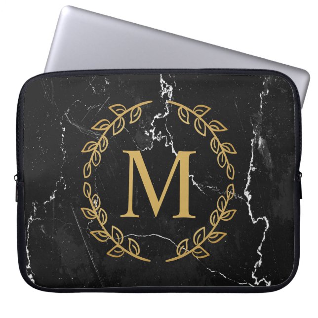 Black Marble Laptop Fodral (Framsidan)