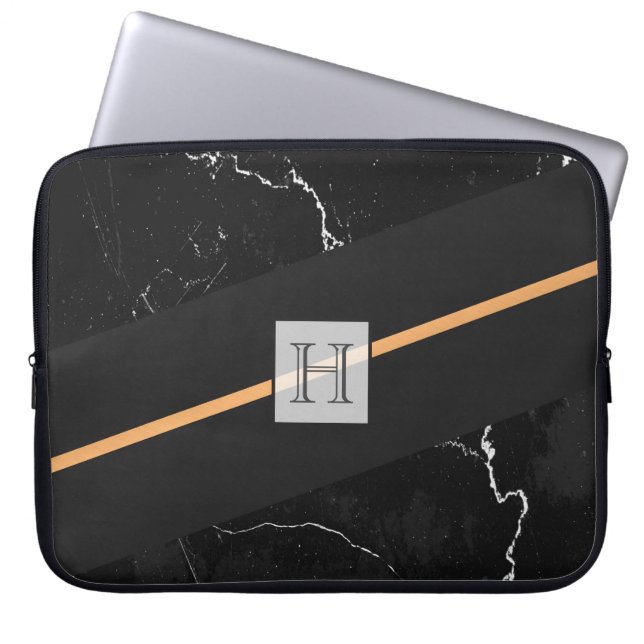 Black Marble Laptop Fodral (Framsidan)