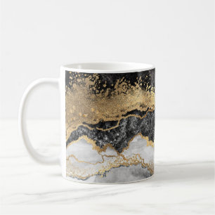 Black Marble med Guld Söt Kaffemugg