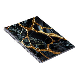 Black Marble med Guld Vein Anteckningsbok