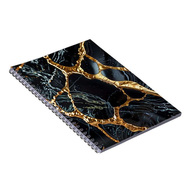 Black Marble med Guld Vein Anteckningsbok (Högra Sidan)