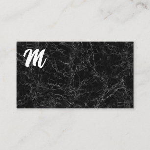 Black Marble Monogram Visitkort