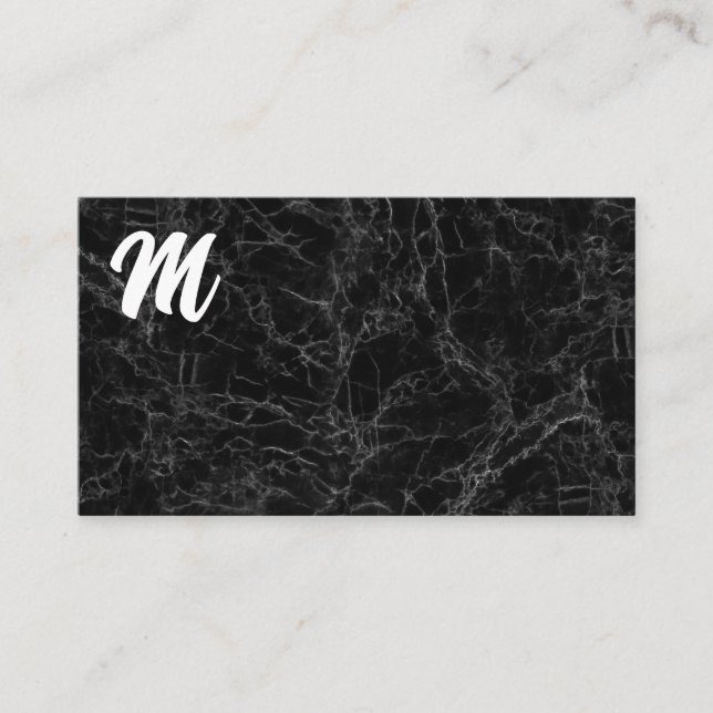 Black Marble | Monogram Visitkort (Framsida)