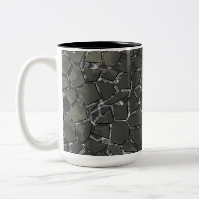 Black Marble Mosaic Glass Mönster Mugg (Vänster)