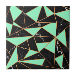 Black Marble Mosaic Kakelplatta
