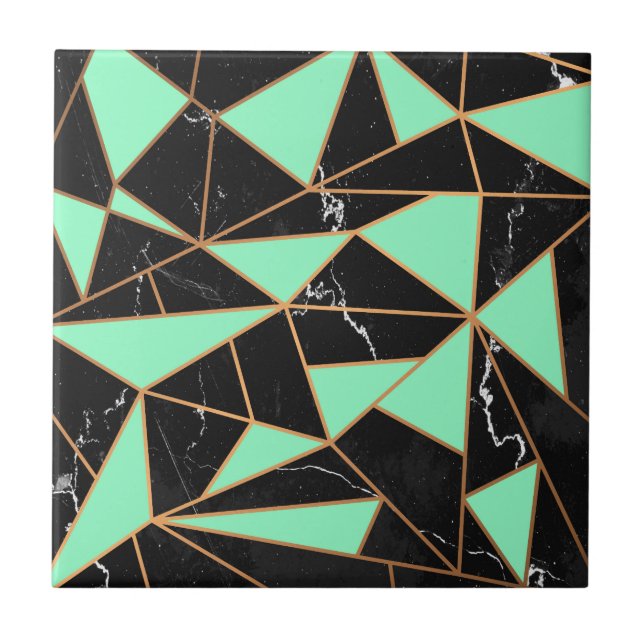 Black Marble Mosaic Kakelplatta (Framsidan)