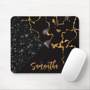 Black Marble och Glitter Musmatta