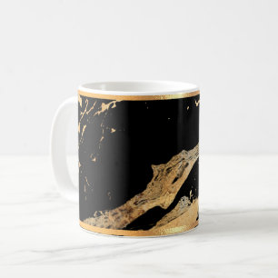 Black Marble och Guld Rimmed Coffee Mugg