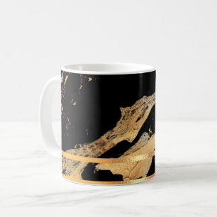 Black Marble och Guld Rimmed Coffee Mugg
