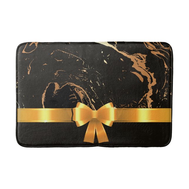 Black Marble och Ribbon Badrumsmatta (Framsidan)