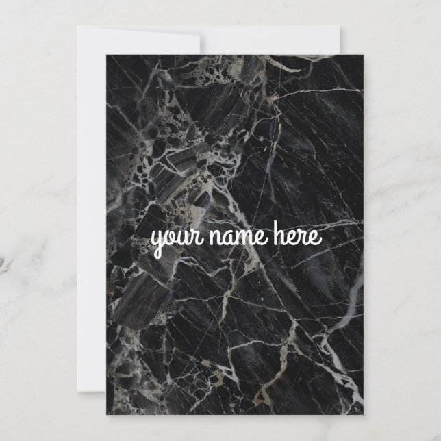 Black Marble Personlig Notecard Kort (Framsida)