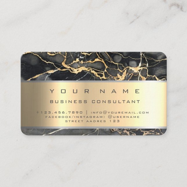 Black Marble Professionell Business Consultant Visitkort (Framsida)