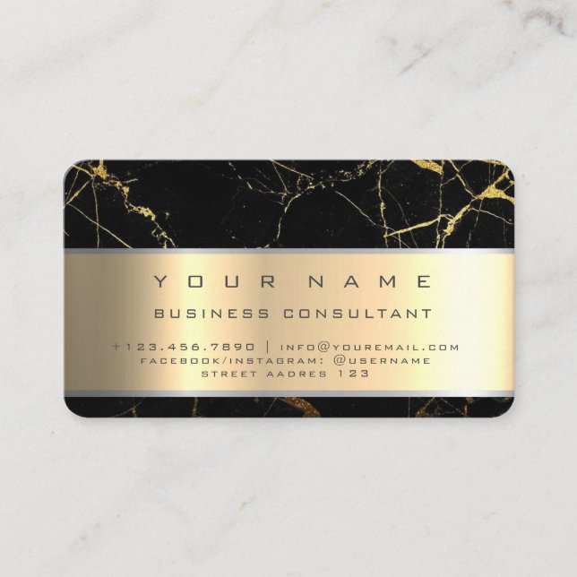Black Marble Professionell Business Consultant Visitkort (Framsida)