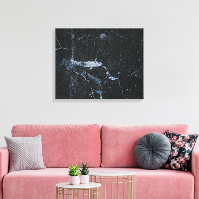 Black Marble Stone Mönster Canvastryck (Insitu (Vardagsrum))