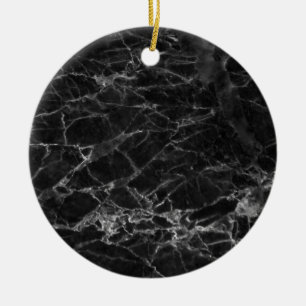 Black Marble Stone-utseende Julgransprydnad Keramik