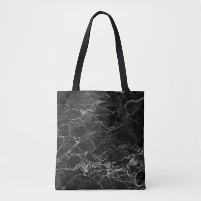 Black Marble Stone-utseende Tygkasse (Framsida)