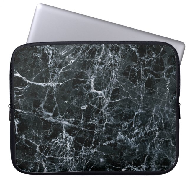 Black Marble Struktur Laptop Fodral (Framsidan)