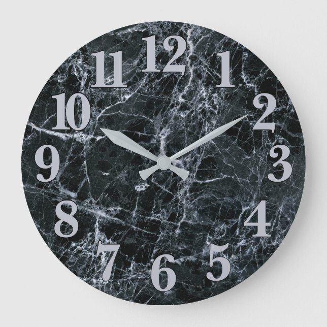 Black Marble Struktur Stor Klocka (Framsida)