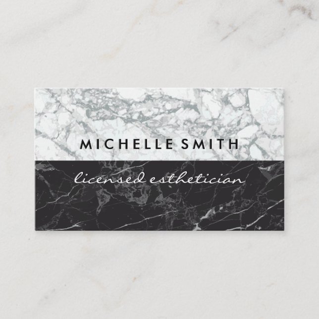 Black Marble | White Marble Visitkort (Framsida)