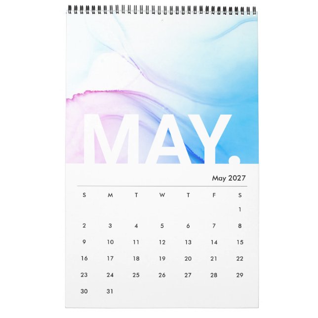 Bläck Marmor Struktur Modern Månadskalender Kalender (May 2027)