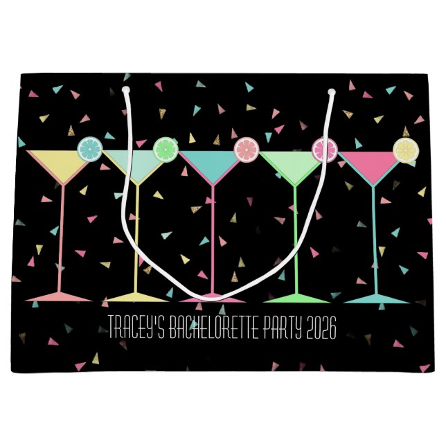 Black Martini Cocktail Confetti Party Celebration (Framsidan)