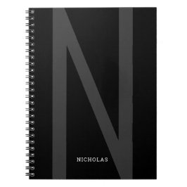 Black Masculine KillModern Anpassningsbar Initial Anteckningsbok