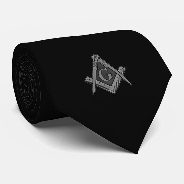 Black Masonic Freemason Master Neck Tie Slips (Rullad)