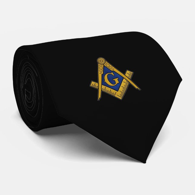 Black Masonic Freemason Master Neck Tie Slips (Rullad)