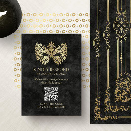 Black Masqueramask Quinceanera QR-OSA Tilläggskort