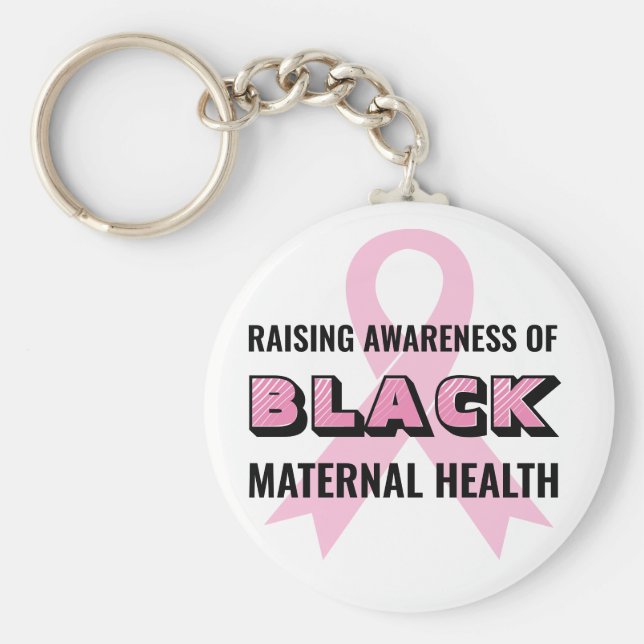 Black Maternal Health Awareness Nyckelring (Framsidan)