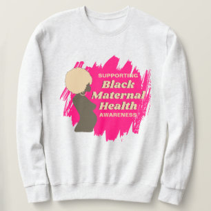 BLACK MATERNAL Health Support Awareness Lång Ärmad Tröja