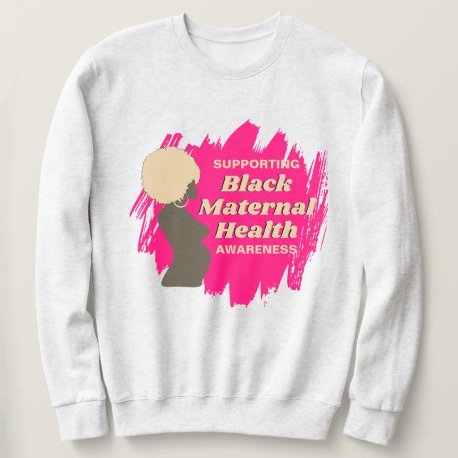 BLACK MATERNAL Health Support Awareness Lång Ärmad Tröja (Design framsida)