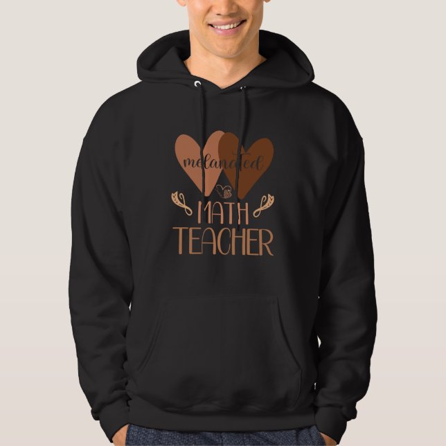 Black Math Teacher College Black History Women Afr Hoodie (Framsida)