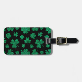 BLACK MED GRÖNT GLITTER LOOK IRISH SHAMROCKS BAGAGEBRICKA