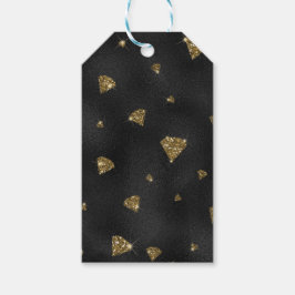 BLACK MED GULD GLITTER-SIDOR PRESENTETIKETT