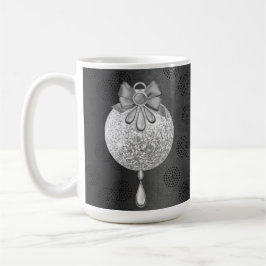 BLACK MED SILVER CHRISTMAS ORNATION KAFFEMUGG