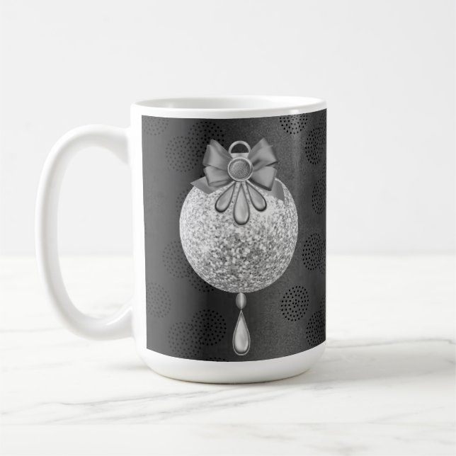 BLACK MED SILVER CHRISTMAS ORNATION KAFFEMUGG (Vänster)