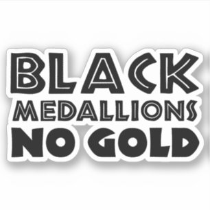 BLACK MEDALLIONER NO GULD KLISTERMÄRKEN