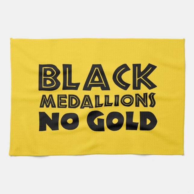 BLACK MEDALLIONER NO GULD KÖKSHANDDUK (Horisontell)