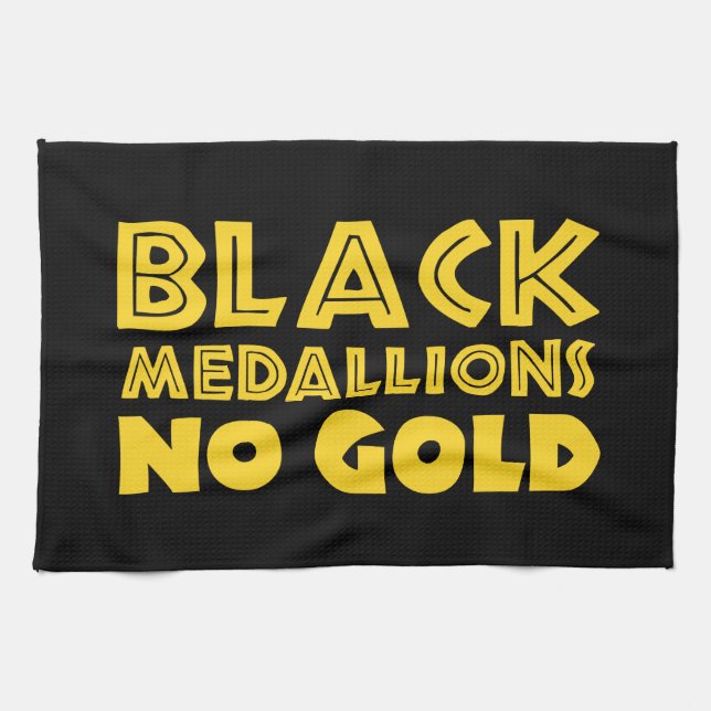 BLACK MEDALLIONER NO GULD KÖKSHANDDUK (Horisontell)