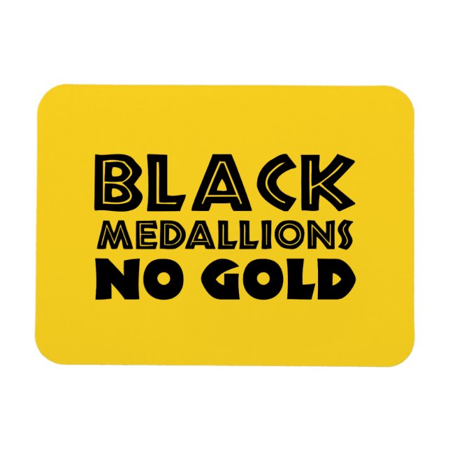 BLACK MEDALLIONER NO GULD MAGNET (Horisontell)