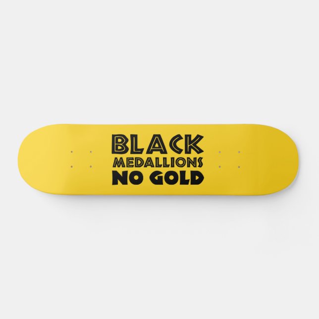 BLACK MEDALLIONER NO GULD MINI SKATEBOARD BRÄDA 18,5 CM (Horz)