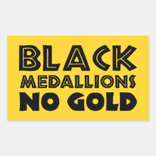 BLACK MEDALLIONER NO GULD REKTANGULÄRT KLISTERMÄRKE