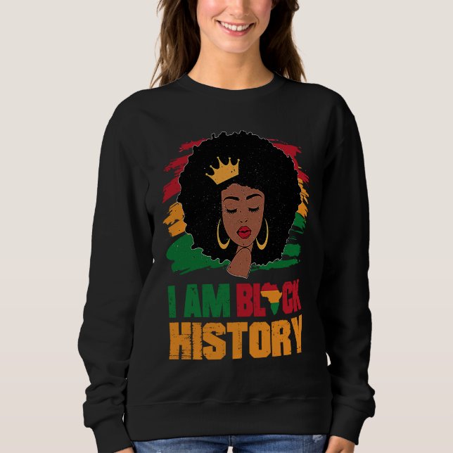 Black Melanin Girl African American I Am Black His T Shirt (Framsida)