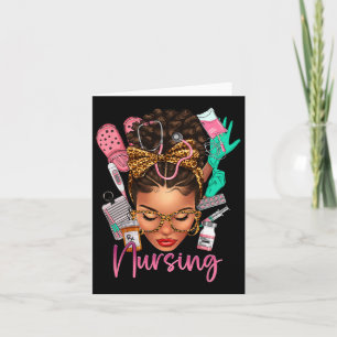 Black Melanin Nurse Black History Month Afro Hair Kort