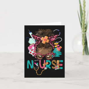 Black Melanin Nurse Black History Month Afro Hair Kort