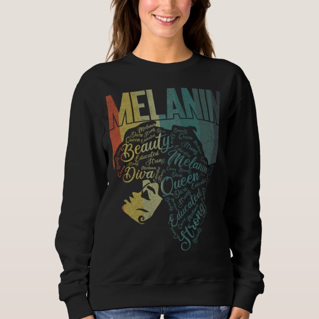 Black Melanin Queen Apparel African American Afro  T Shirt (Framsida)