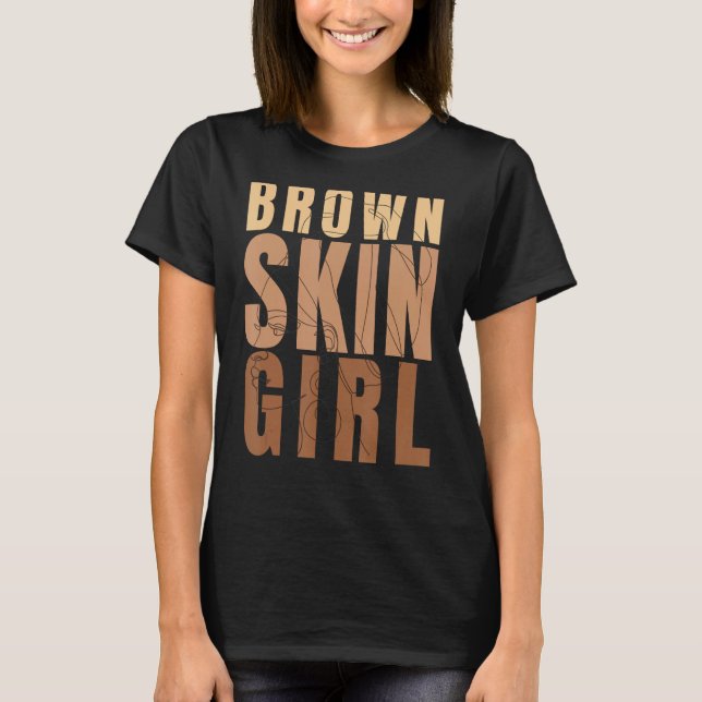 Black Melanin Queen Brown Skin Girl Junetonde 202 T Shirt (Framsida)