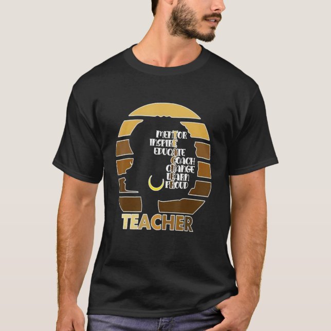 Black Melanin Teacher Queen Melanated Women Empowe T Shirt (Framsida)